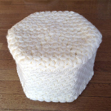 牛乳パックの椅子カバー リフ編み
